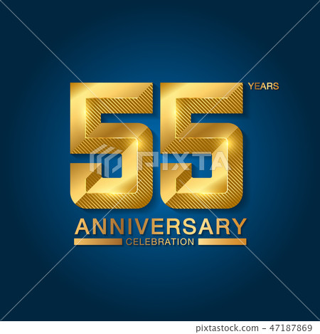 55 years anniversary celebration logotype.  47187869