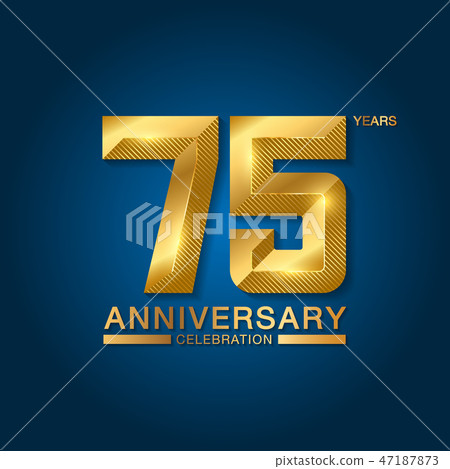 75 years anniversary celebration logotype. 75 years anniversary celebration logotype. 47187873