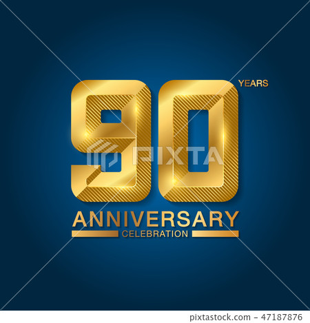 90 years anniversary celebration logotype. 47187876