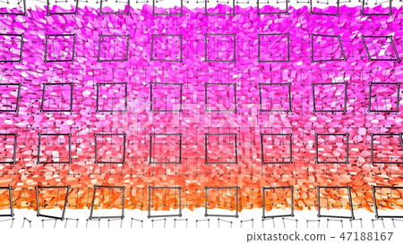 3d low poly abstract geometric background with modern gradient colors. 3d surface with orange red 47188167