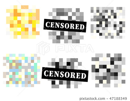 Set Of Pixel Censored Signs Black Censor Bar Stock Illustration