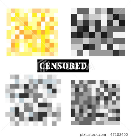 Set of Pixel censored signs. Black censor bar 47188400