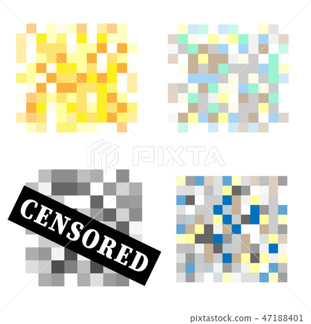 Set of Pixel censored signs. Black censor bar 47188401
