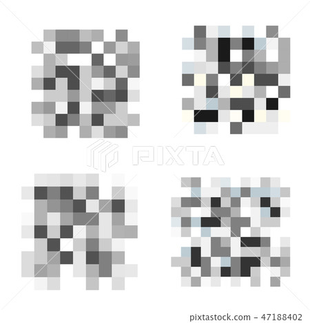 Set of Pixel censored signs. Black censor bar 47188402