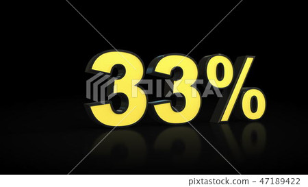thirty-three 33 percent 3D rendering 47189422