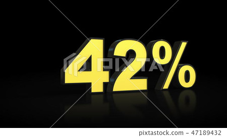 forty-two 42 percent 3D rendering forty-two 42 percent 3D rendering 47189432