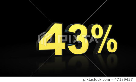 forty-three 43 percent 3D rendering 47189437