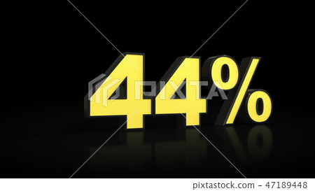 forty-four 44 percent 3D rendering 47189448