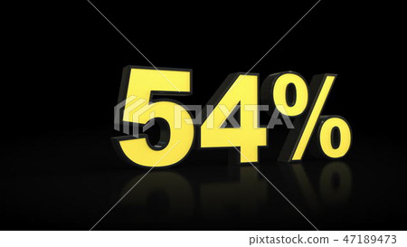 fifty-four 54 percent 3D rendering 47189473