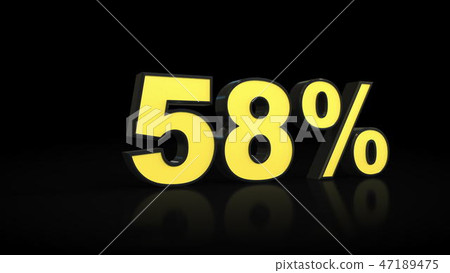 fifty-eight 58 percent 3D rendering 47189475