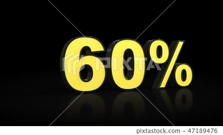 sixty 60 percent 3D rendering 47189476