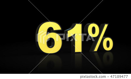 sixty-one 61 percent 3D rendering sixty-one 61 percent 3D rendering 47189477
