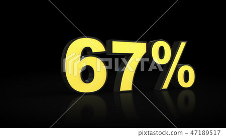 sixty-seven 67 percent 3D rendering 47189517