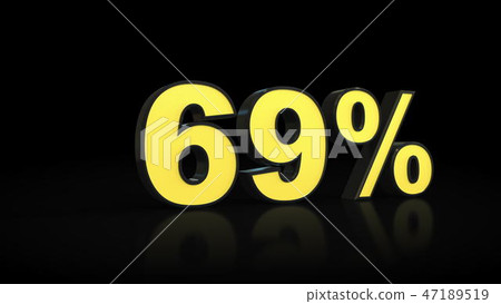 sixty-nine 69 percent 3D rendering sixty-nine 69 percent 3D rendering 47189519