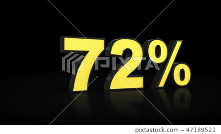 seventy-two 72 percent 3D rendering 47189521