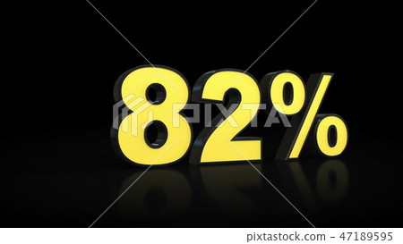 eighty-two 82 percent 3D rendering 47189595