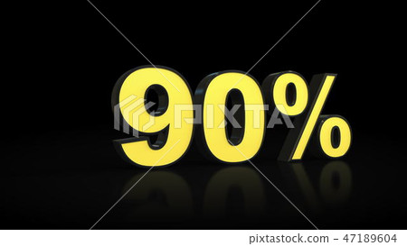 ninety 90 percent 3D rendering 47189604