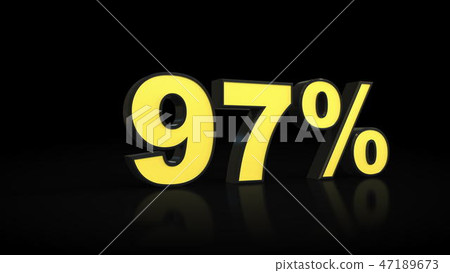 ninety-seven 97 percent 3D rendering 47189673