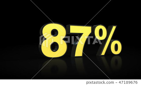 eighty-seven 87 percent 3D rendering eighty-seven 87 percent 3D rendering 47189676