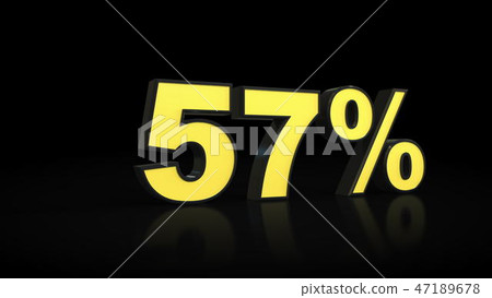 fifty-seven 57 percent 3D rendering fifty-seven 57 percent 3D rendering 47189678