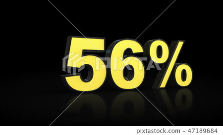 fifty-six 56 percent 3D rendering fifty-six 56 percent 3D rendering 47189684