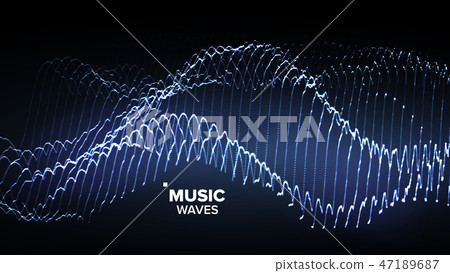 Music Background Vector. Glitch Network. Electro Party. 3D Illustration Music Background Vector. Glitch Network. Electro Party. 3D Illustration 47189687