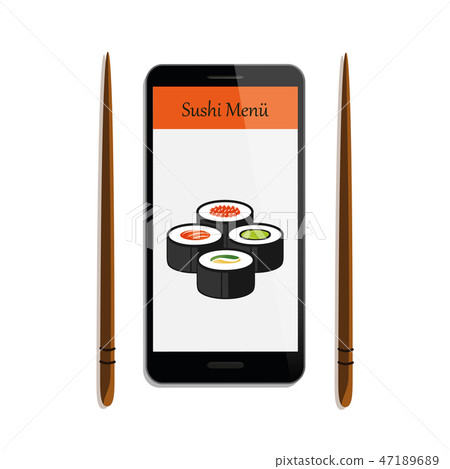 order sushi menu via smartphone order sushi menu via smartphone 47189689