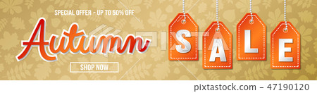 Autumn Sale - design of panoramic header. Vector. Autumn Sale - design of panoramic header. Vector. 47190120