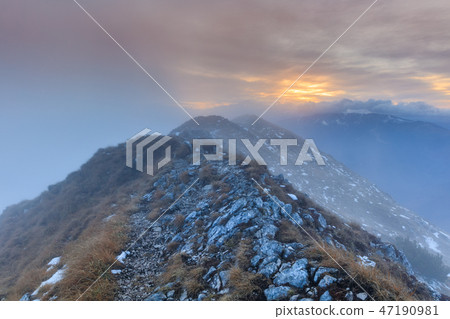 mountain landscape in sunset mountain landscape in sunset 47190981