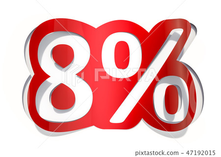 Discount concept, 8 % inscription cut from paper Discount concept, 8 % inscription cut from paper 47192015