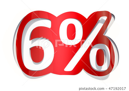 Discount concept, 6 % inscription cut from paper Discount concept, 6 % inscription cut from paper 47192017