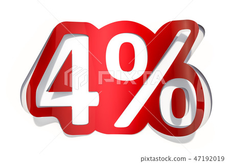 Discount concept, 4% inscription cut from paper Discount concept, 4% inscription cut from paper 47192019