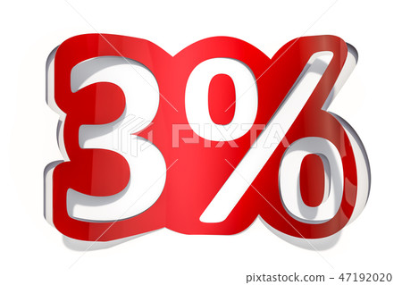 Discount concept, 3 % inscription cut from paper Discount concept, 3 % inscription cut from paper 47192020