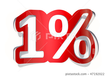 Discount concept, 1 % inscription cut from paper 47192022