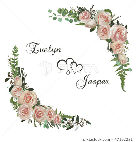 Vector floral bouquet design set, green forest Vector floral bouquet design set, green forest 47192281