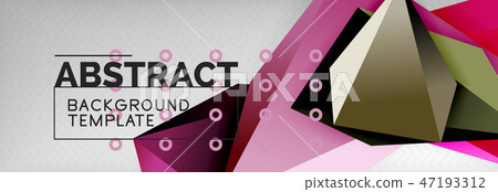 Triangles polygonal background, vector 3d poly template Triangles polygonal background, vector 3d poly template 47193312