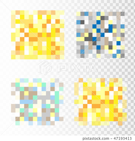 Set of Pixel censored signs. Black censor bar 47193413