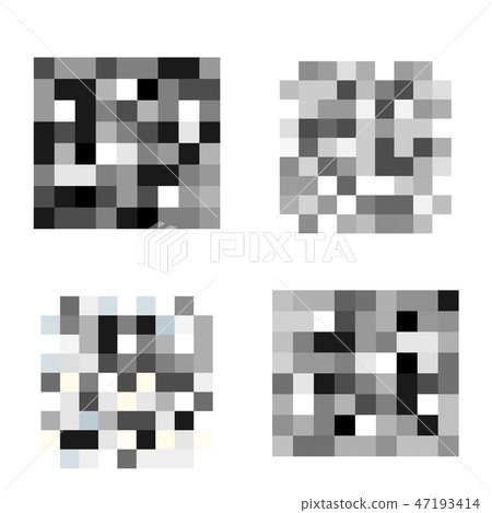 Set of Pixel censored signs. Black censor bar 47193414