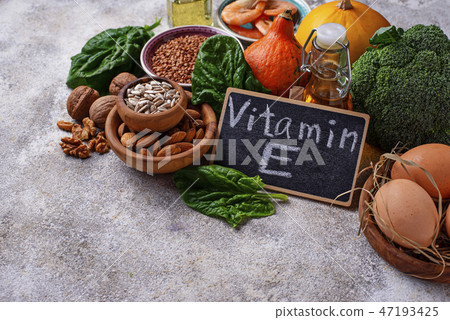 Assortment food sources of vitamin E 47193425