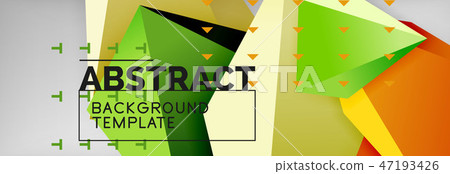 Triangles polygonal background, vector 3d poly template 47193426