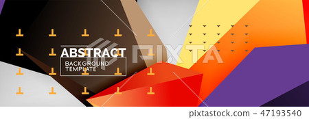 Triangles polygonal background, vector 3d poly template 47193540