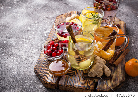 Assortment of winter healthy tea for immunity boosting Assortment of winter healthy tea for immunity boosting 47193579