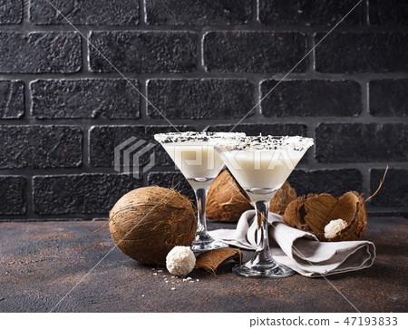 Coconut martini or Margarita. Alcoholic cocktail Coconut martini or Margarita. Alcoholic cocktail 47193833