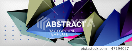 Triangles polygonal background, vector 3d poly template Triangles polygonal background, vector 3d poly template 47194027