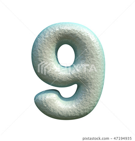 Grey blue clay Number 9 NINE 3D Grey blue clay Number 9 NINE 3D 47194935