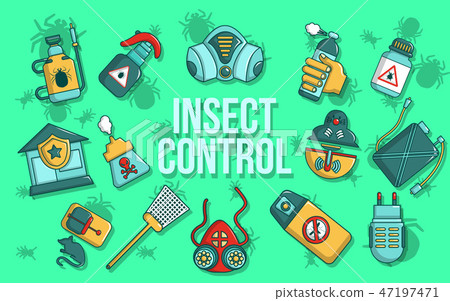 Insect control concept banner, cartoon style Insect control concept banner, cartoon style 47197471
