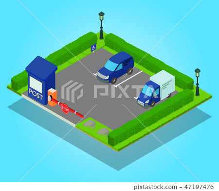 Parking concept banner, isometric style 47197476