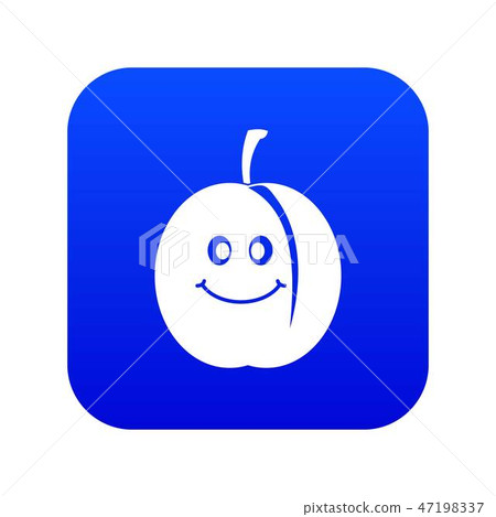 Fresh smiling apricot icon digital blue - Stock Illustration [47198337 ...