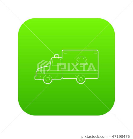 Ambulance icon green vector 47198476