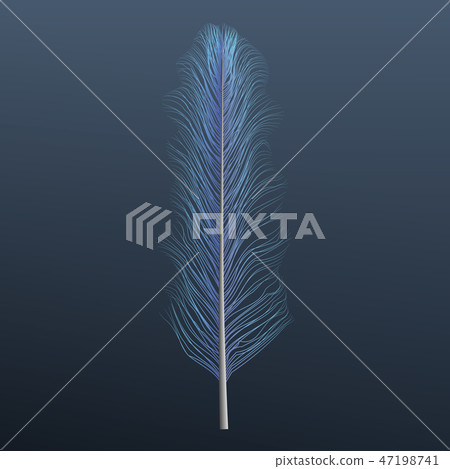 Light blue feather icon, realistic style - Stock Illustration [47198741 ...